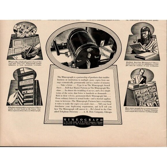 1939 Mimeograph Vintage Print Ad (L10) - Picture 3 of 3